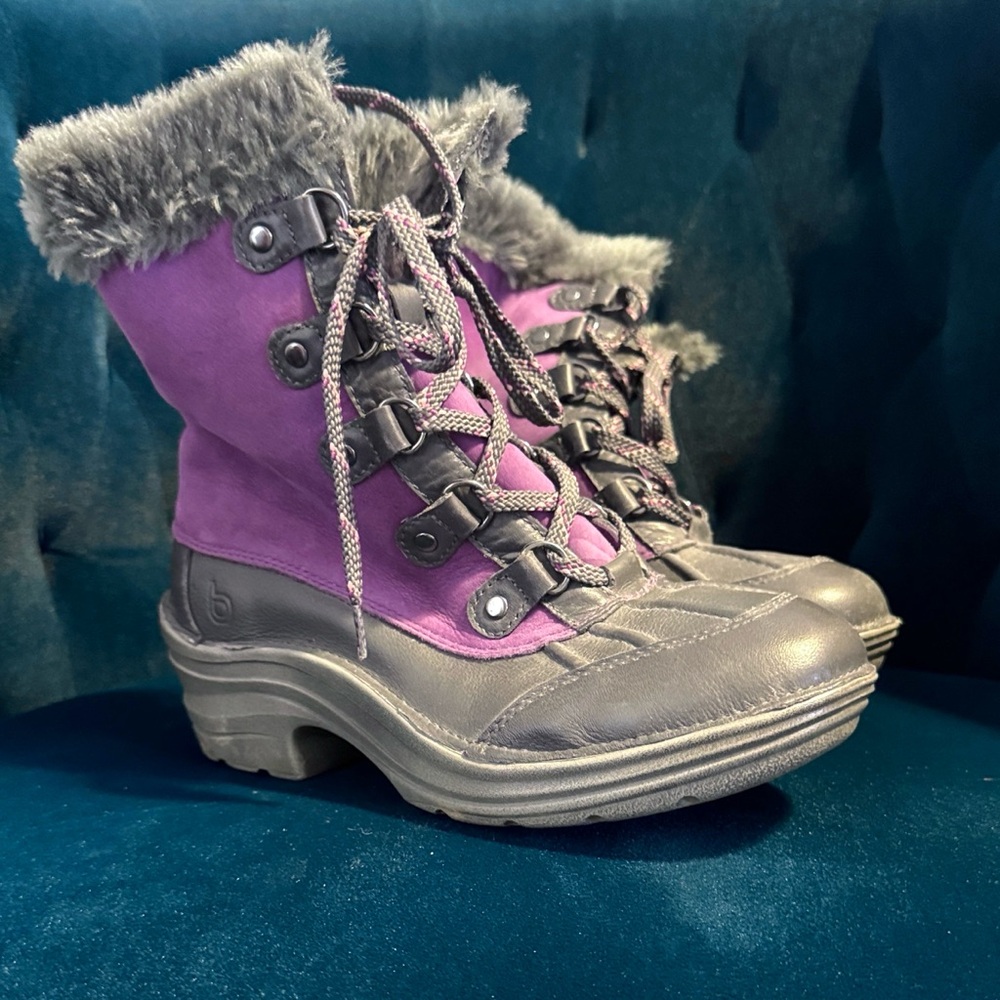 Bionica Rich Plum/Purple fur-lined Duck Boots - FABULOUS statement piece. EUC